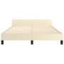 Estructura de cama con cabecero cuero sintético crema 140x200cm de , Camas y somieres - Ref: Foro24-3125453, Precio: 229,67 €...