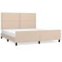 Estructura de cama cabecero cuero sintético capuchino 160x200cm de , Camas y somieres - Ref: Foro24-3125523, Precio: 250,99 €...