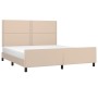 Estructura de cama cabecero cuero sintético capuchino 160x200cm de , Camas y somieres - Ref: Foro24-3125523, Precio: 250,99 €...