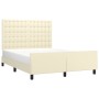 Bed frame with headboard cream synthetic leather 140x200cm by , Beds and slatted bases - Ref: Foro24-3125575, Price: 239,99 €...