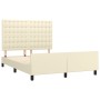 Bed frame with headboard cream synthetic leather 140x200cm by , Beds and slatted bases - Ref: Foro24-3125575, Price: 239,99 €...