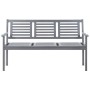 3-seater garden bench in gray eucalyptus wood and 150 cm cushion by , garden benches - Ref: Foro24-3061073, Price: 203,99 €, ...