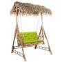 2-seater swing bench with palm leaves and bamboo cushion 202 cm by , Garden rockers - Ref: Foro24-3063944, Price: 467,86 €, D...