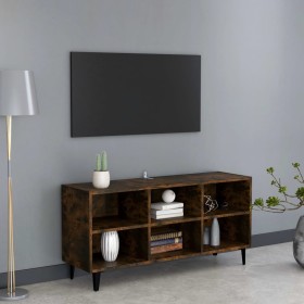 TV cabinet with smoked oak metal legs 103.5x30x50 cm by , TV Furniture - Ref: Foro24-813155, Price: 62,35 €, Discount: %