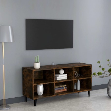 TV cabinet with smoked oak metal legs 103.5x30x50 cm by , TV Furniture - Ref: Foro24-813155, Price: 62,35 €, Discount: %