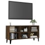 TV cabinet with smoked oak metal legs 103.5x30x50 cm by , TV Furniture - Ref: Foro24-813155, Price: 62,35 €, Discount: %