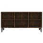 TV cabinet with smoked oak metal legs 103.5x30x50 cm by , TV Furniture - Ref: Foro24-813155, Price: 62,35 €, Discount: %