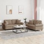 Cappuccino synthetic leather 2-piece sofa set with cushions by , Sofas - Ref: Foro24-3202164, Price: 520,66 €, Discount: %