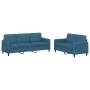 2-teilige Sofagarnitur aus blauem Samt von , Sofas - Ref: Foro24-3202023, Preis: 526,06 €, Rabatt: %