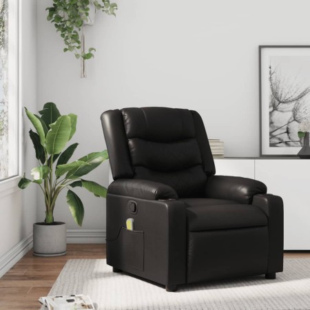 Sillón de masaje reclinable cuero sintético negro de , Sillones - Ref: Foro24-374123, Precio: 247,99 €, Descuento: %