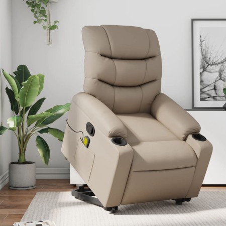 Cappuccino-colored artificial leather foot massage recliner by , Armchairs - Ref: Foro24-3206612, Price: 308,47 €, Discount: %