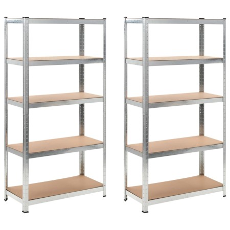 MDF shelves 2 units 90x40x180 cm by vidaXL, Industrial shelving - Ref: Foro24-144812, Price: 90,27 €, Discount: %