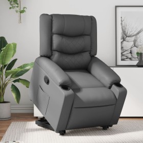 Sillón reclinable elevable cuero artificial gris de , Sillones - Ref: Foro24-3206554, Precio: 302,99 €, Descuento: %