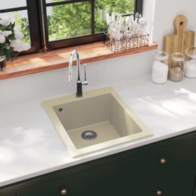 Granite kitchen sink with one beige basin by vidaXL, Sinks - Ref: Foro24-144850, Price: 149,57 €, Discount: %