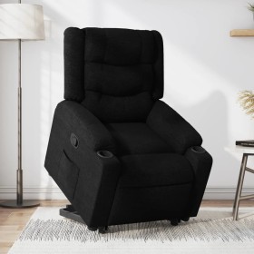 Sillón reclinable elevable tela negro de , Sillones - Ref: Foro24-3206575, Precio: 331,99 €, Descuento: %