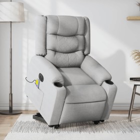 Liftable reclining electric massage chair light gray fabric by , Armchairs - Ref: Foro24-3206582, Price: 319,83 €, Discount: %