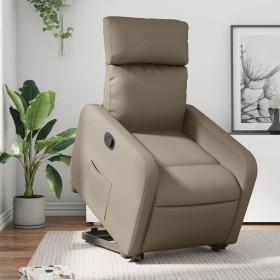 Sillón reclinable elevable cuero artificial color capuchino de , Sillones - Ref: Foro24-3206755, Precio: 286,99 €, Descuento: %