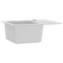 Fregadero de cocina con un seno granito blanco de vidaXL, Fregaderos - Ref: Foro24-144861, Precio: 156,36 €, Descuento: %