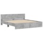 Estructura de cama cabecero y luces LED gris hormigón 200x200cm de , Camas y somieres - Ref: Foro24-3207584, Precio: 201,91 €...