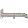 Estructura de cama cabecero y luces LED gris hormigón 200x200cm de , Camas y somieres - Ref: Foro24-3207584, Precio: 201,91 €...