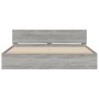 Estructura de cama cabecero y luces LED gris Sonoma 200x200 cm de , Camas y somieres - Ref: Foro24-3207586, Precio: 200,99 €,...