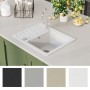 Kitchen sink with a single white granite basin by vidaXL, Sinks - Ref: Foro24-144861, Price: 156,36 €, Discount: %