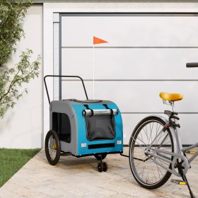 Pet Bicycle Trailer Iron Oxford Cloth Blue Gray by , pet strollers - Ref: Foro24-93862, Price: 122,99 €, Discount: %