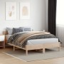 Bed frame with solid pine wood headboard 120x200 cm by , Beds and slatted bases - Ref: Foro24-842598, Price: 106,41 €, Discou...