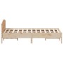 Bed frame with solid pine wood headboard 120x200 cm by , Beds and slatted bases - Ref: Foro24-842598, Price: 106,41 €, Discou...