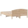 Bed frame with solid pine wood headboard 120x200 cm by , Beds and slatted bases - Ref: Foro24-842598, Price: 106,41 €, Discou...