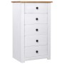 Aparador de madera maciza pino estilo Panamá blanco 46x40x89 cm de vidaXL, Aparadores - Ref: Foro24-282651, Precio: 119,89 €,...