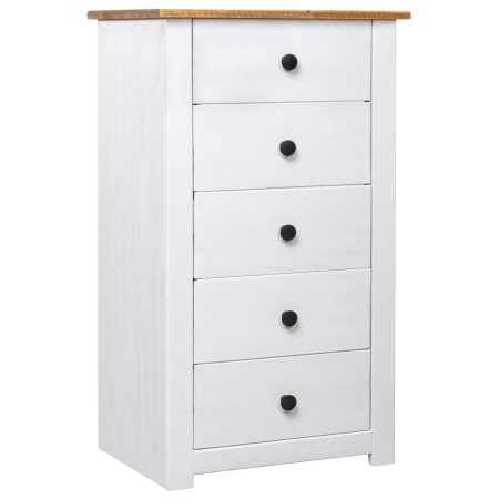 Aparador de madera maciza pino estilo Panamá blanco 46x40x89 cm de vidaXL, Aparadores - Ref: Foro24-282651, Precio: 119,89 €,...