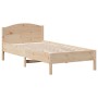 Bed frame with solid pine wood headboard 90x190 cm by , Beds and slatted bases - Ref: Foro24-842622, Price: 76,34 €, Discount: %