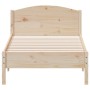 Bed frame with solid pine wood headboard 90x190 cm by , Beds and slatted bases - Ref: Foro24-842622, Price: 76,34 €, Discount: %