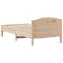 Bed frame with solid pine wood headboard 90x190 cm by , Beds and slatted bases - Ref: Foro24-842622, Price: 76,34 €, Discount: %