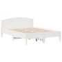 Bed frame with white pine wood headboard 140x190 cm by , Beds and slatted bases - Ref: Foro24-842603, Price: 129,65 €, Discou...