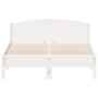 Bed frame with white pine wood headboard 140x190 cm by , Beds and slatted bases - Ref: Foro24-842603, Price: 129,65 €, Discou...