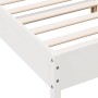 Bed frame with white pine wood headboard 140x190 cm by , Beds and slatted bases - Ref: Foro24-842603, Price: 129,65 €, Discou...