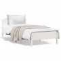 Bed frame with white pine wood headboard 100x200cm by , Beds and slatted bases - Ref: Foro24-842615, Price: 97,99 €, Discount: %