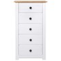 Aparador de madera maciza pino estilo Panamá blanco 46x40x89 cm de vidaXL, Aparadores - Ref: Foro24-282651, Precio: 119,89 €,...