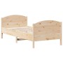 Estructura de cama con cabecero madera maciza pino 90x190 cm de , Camas y somieres - Ref: Foro24-842570, Precio: 88,28 €, Des...