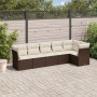 Set of 6 garden sofas and brown synthetic rattan cushions by , Garden sets - Ref: Foro24-3217663, Price: 415,31 €, Discount: %