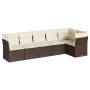 Set of 6 garden sofas and brown synthetic rattan cushions by , Garden sets - Ref: Foro24-3217663, Price: 415,31 €, Discount: %