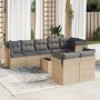 Set mit 9 Gartensofas mit beigen Kissen aus synthetischem Rattan von , Gartensets - Ref: Foro24-3217919, Preis: 608,23 €, Rab...