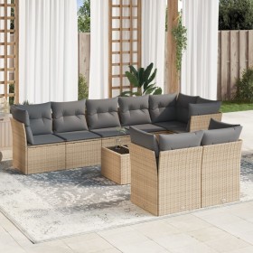 Set de sofás de jardín 9 pzas con cojines ratán sintético beige de , Conjuntos de jardín - Ref: Foro24-3217919, Precio: 594,9...