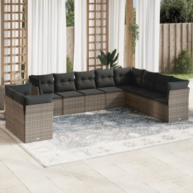 Garden sofa set 10 pieces with gray synthetic rattan cushions by , Garden sets - Ref: Foro24-3217860, Price: 676,85 €, Discou...