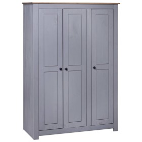 Armario 3 puertas madera pino Panamá Range gris 118x50x171,5cm de vidaXL, Armarios roperos - Ref: Foro24-282662, Precio: 507,...