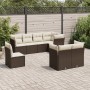 Set of 8-piece garden sofas and brown synthetic rattan cushions by , Garden sets - Ref: Foro24-3217933, Price: 568,07 €, Disc...