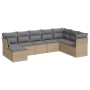 Garden sofa set with beige cushions, 8 pieces, PE rattan. by , Garden sets - Ref: Foro24-3218049, Price: 507,40 €, Discount: %