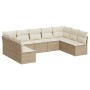 Set de sofás de jardín 9 pzas con cojines ratán sintético beige de , Conjuntos de jardín - Ref: Foro24-3218068, Precio: 642,3...